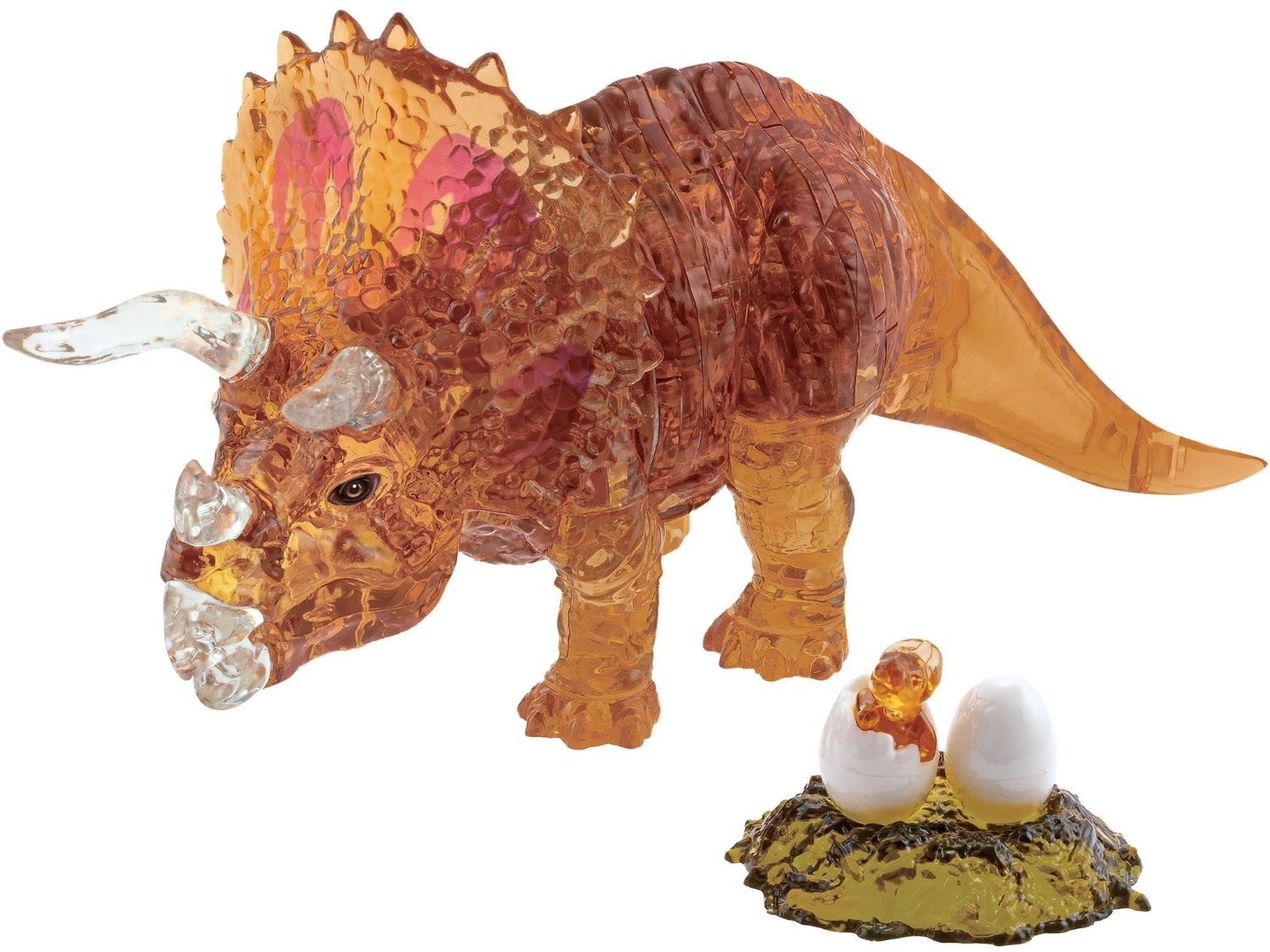 3dcrystal-90171-dinosaur-brown-triceratops-61-pieces-crystal-3d-puzzle