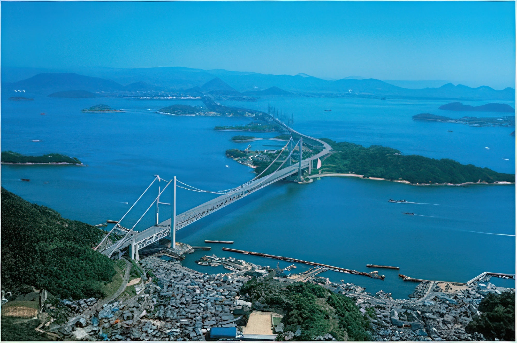 appleone-1000-342-clear-weather-at-seto-ohashi-bridge-1000-pieces-jigsaw-puzzle