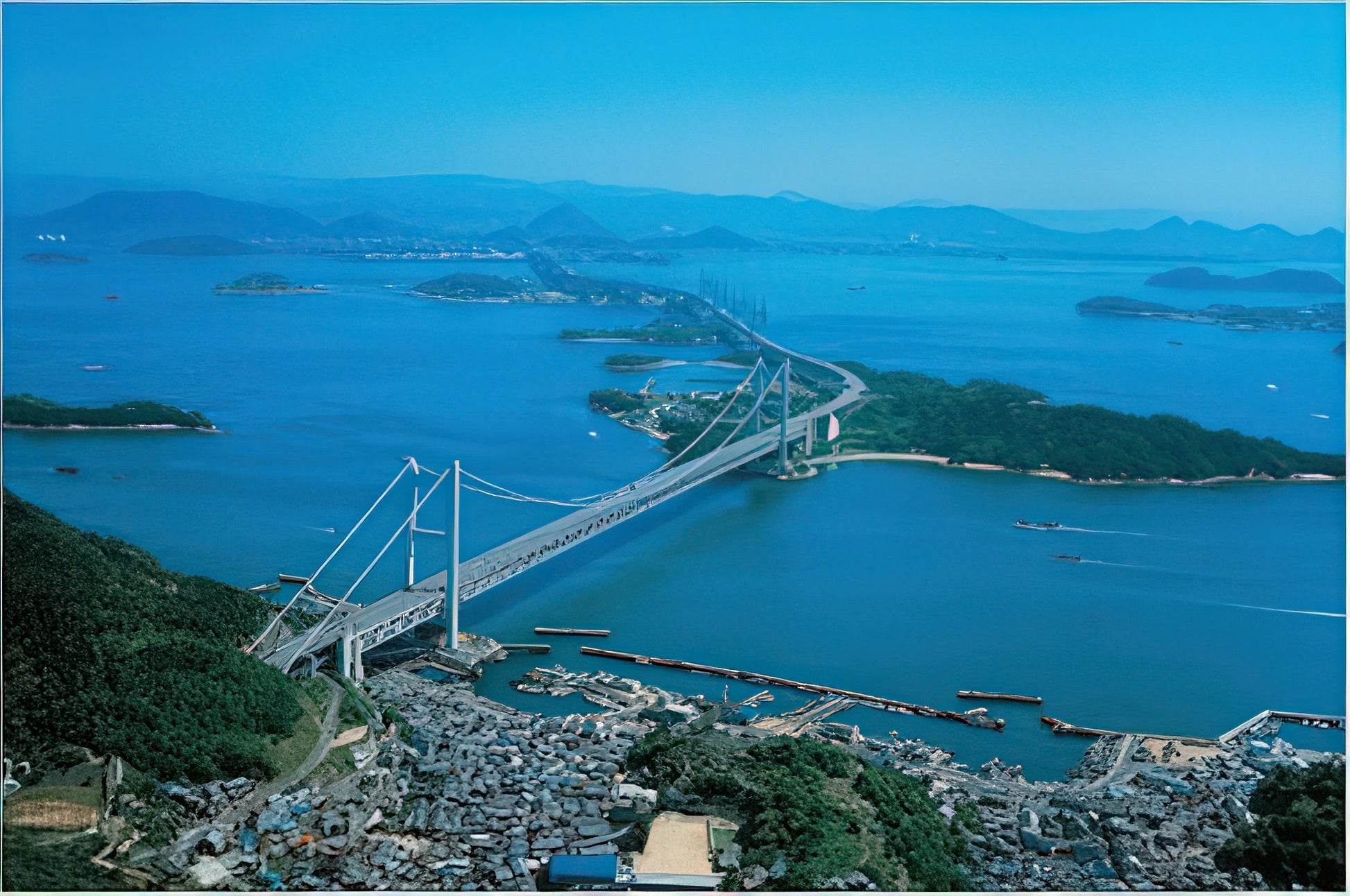 appleone-1000-342-clear-weather-at-seto-ohashi-bridge-1000-pieces-jigsaw-puzzle