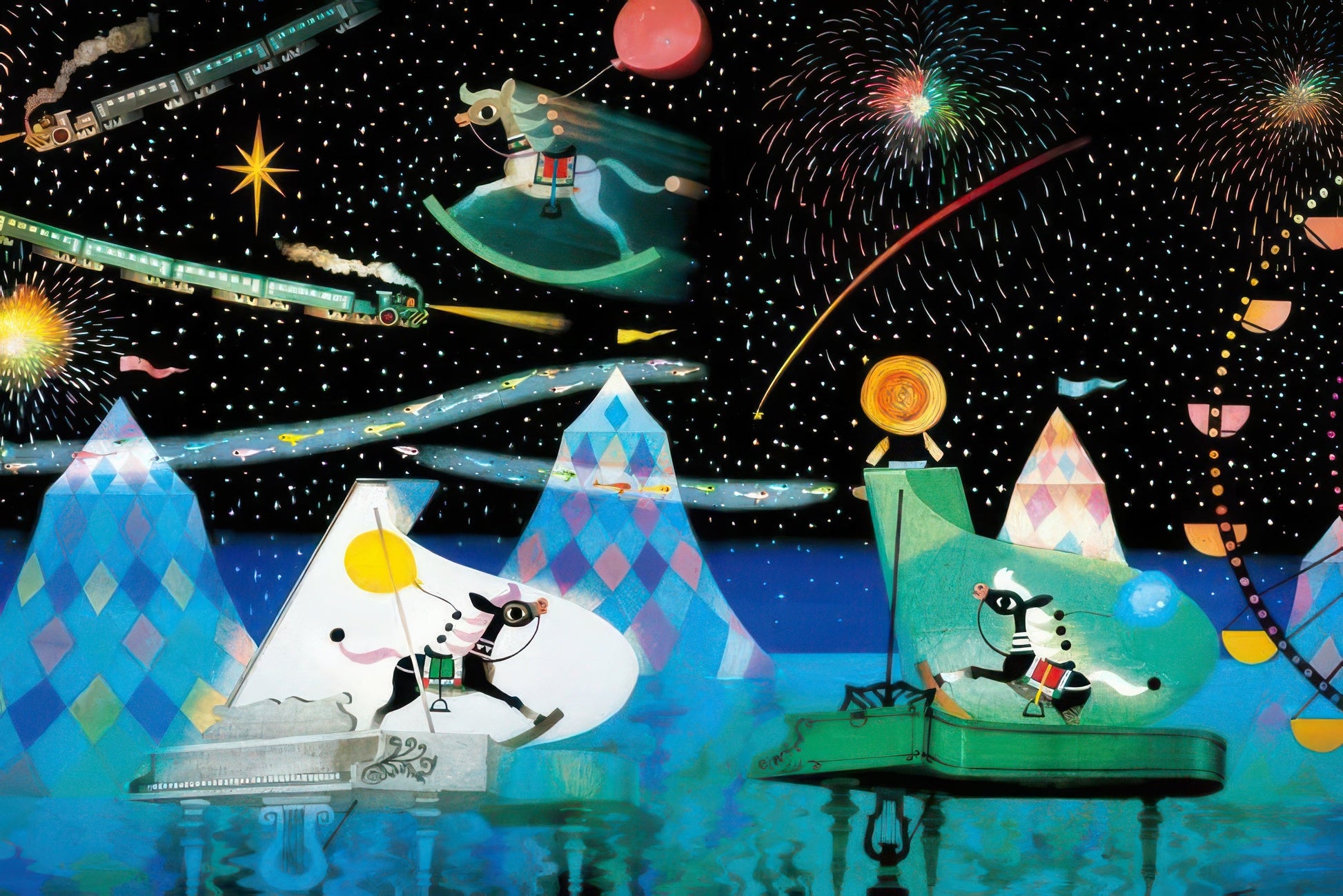 appleone-1000-426-starry-night-wooden-horse's-dream-1000-pieces-jigsaw-puzzle