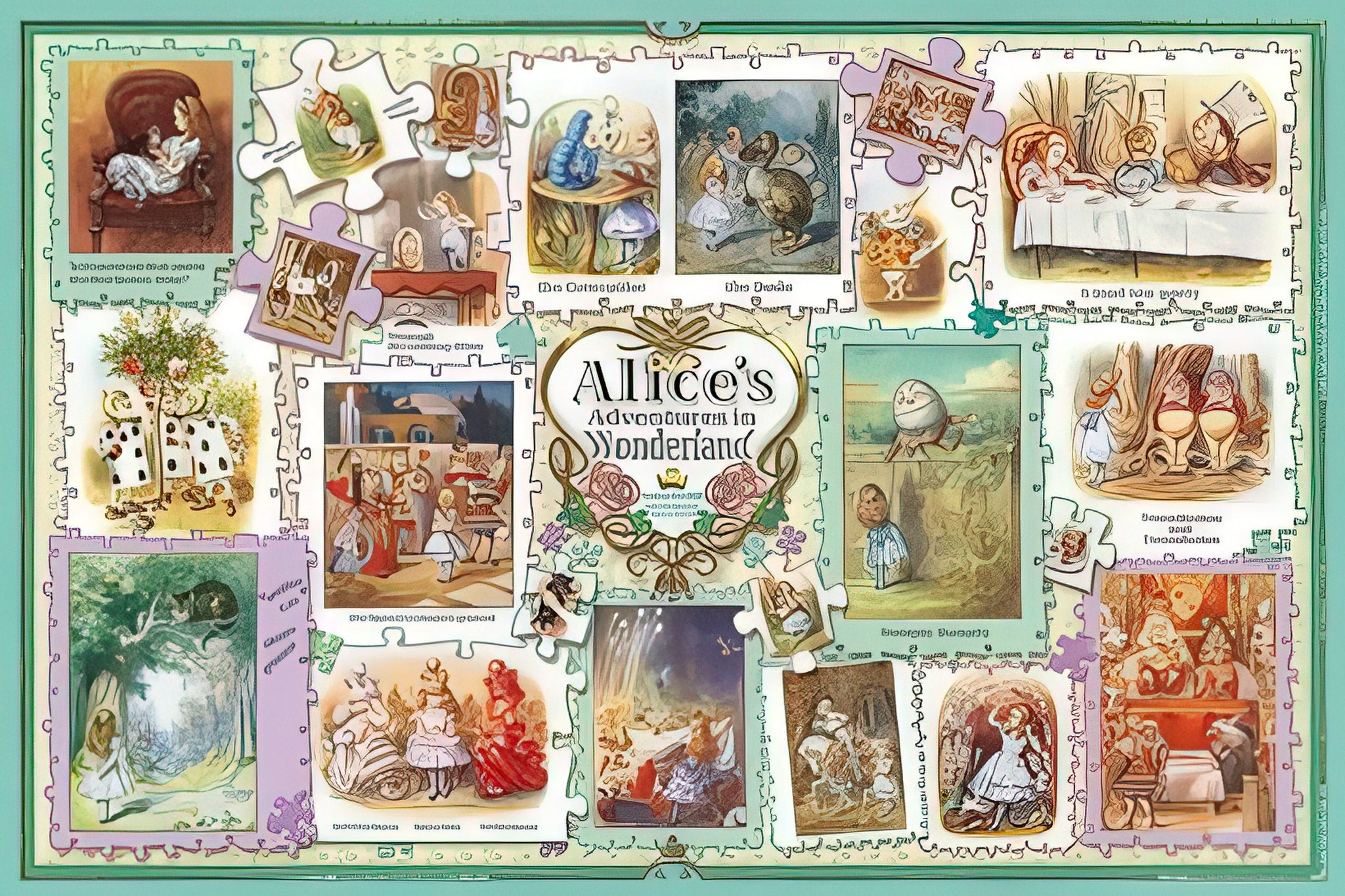 appleone-1000-654-alice-in-wonderland-tenniel-collection-1000-pieces-jigsaw-puzzle