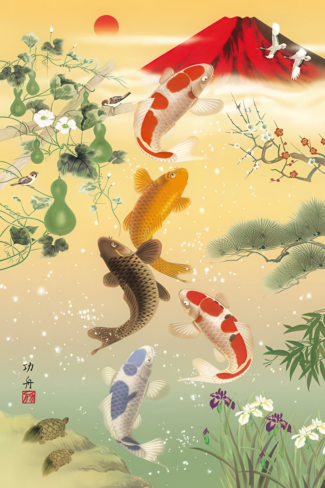 appleone-1000-666-five-leaping-carp-1000-pieces-jigsaw-puzzle