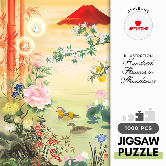 Appleone 1000-668　Illustration • Hundred Flowers in Abundance　1000 Pieces Jigsaw Puzzle