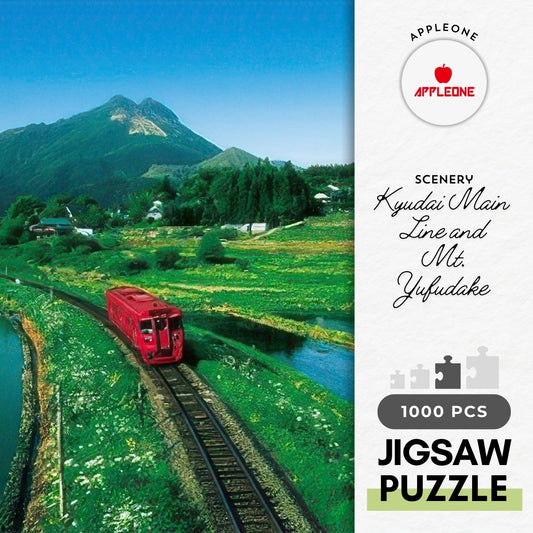 Appleone 1000-671　Scenery • Kyudai Main Line and Mt. Yufudake　1000 Pieces Jigsaw Puzzle