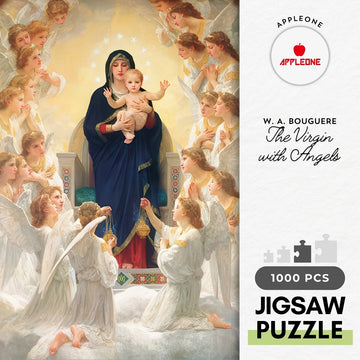 appleone-1000-674-fine-art-the-virgin-with-angels-1000-pieces-jigsaw-puzzle