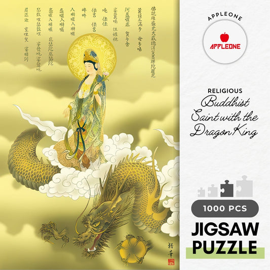 Appleone 1000-676　Religious • Buddhist Saint with the Dragon King　1000 Pieces Jigsaw Puzzle