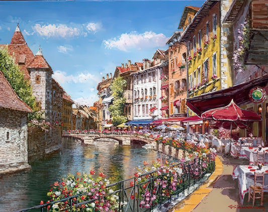 Appleone 1000-685　Illustration • Annecy Cafe Street　1000 Pieces Jigsaw Puzzle