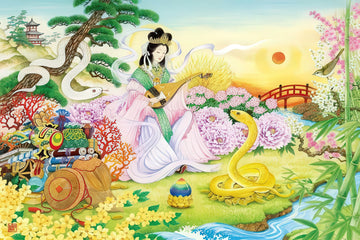 appleone-1000-691-illustration-auspicious-golden-and-white-snakes-1000-pieces-jigsaw-puzzle