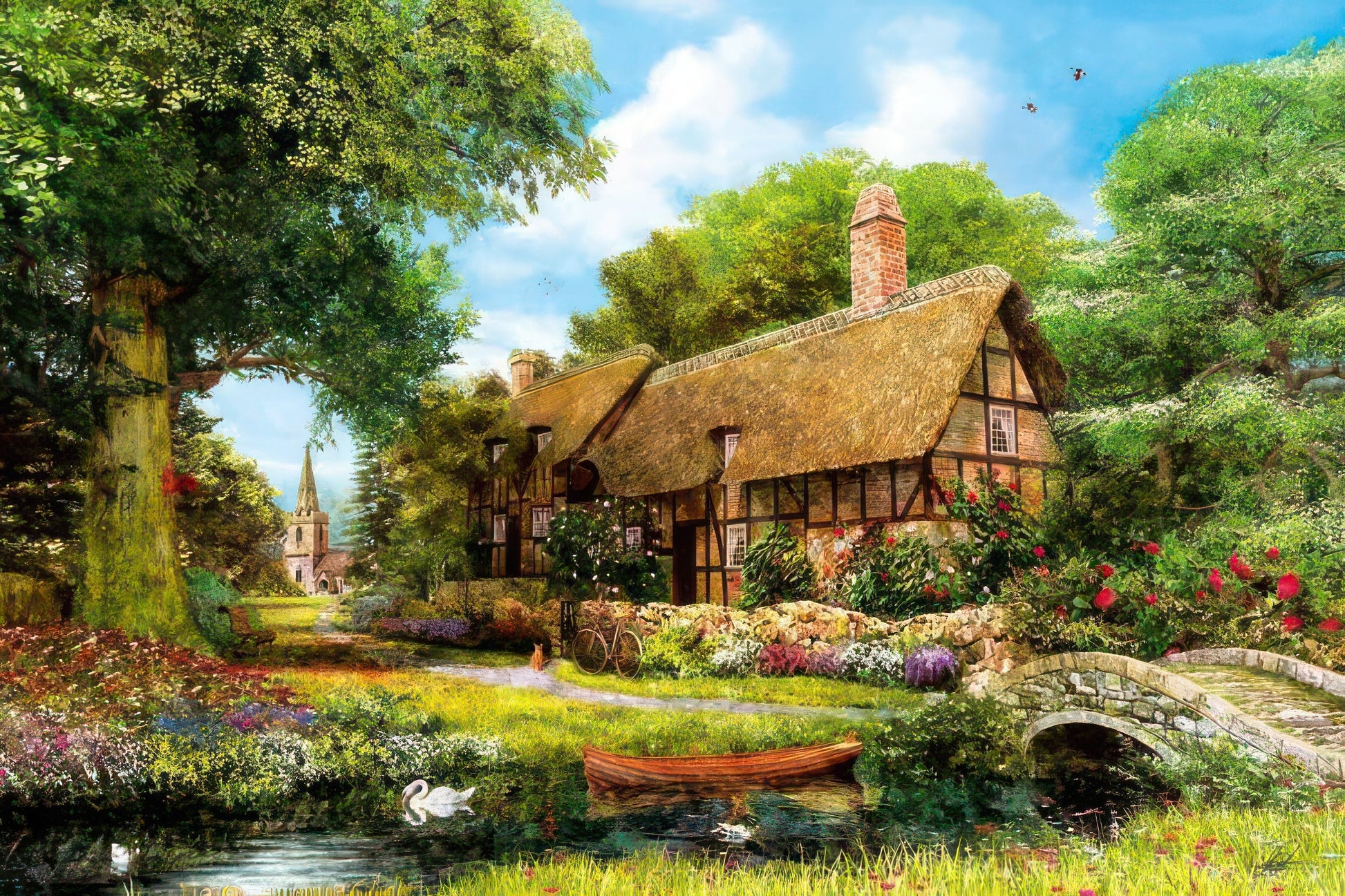 appleone-1000-694-illustration-sunny-side-cottage-1000-pieces-jigsaw-puzzle