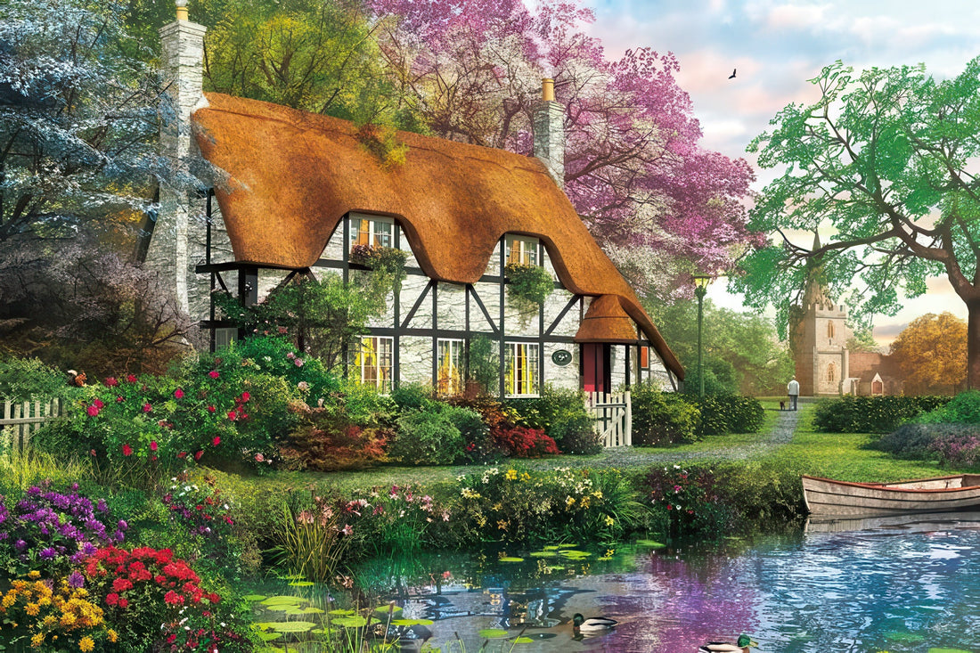 appleone-1000-771-illustration-the-white-stone-cottage-1000-pieces-jigsaw-puzzle