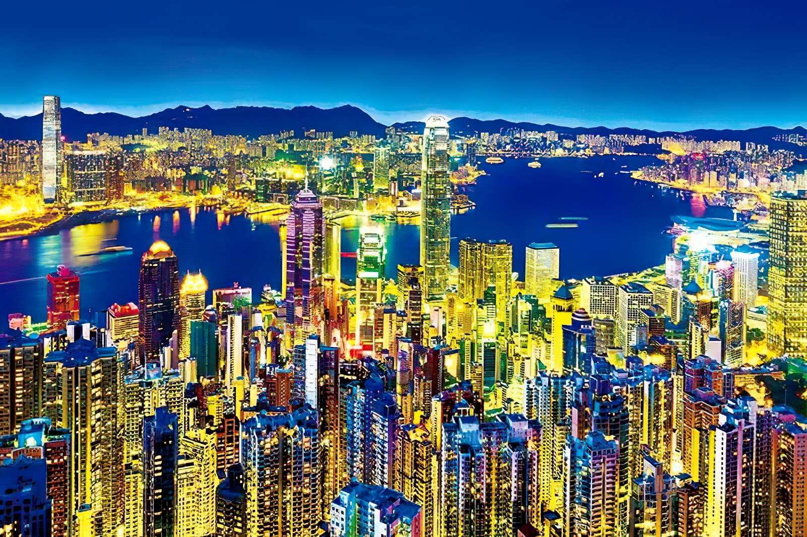 Appleone • Scenery • Golden Night Hong Kong　1000 PCS　Jigsaw Puzzle