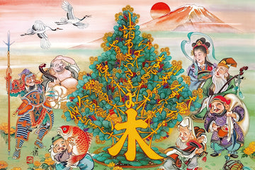 appleone-1000-805-tree-bearing-golden-fruit-and-the-seven-lucky-gods-1000-pieces-jigsaw-puzzle
