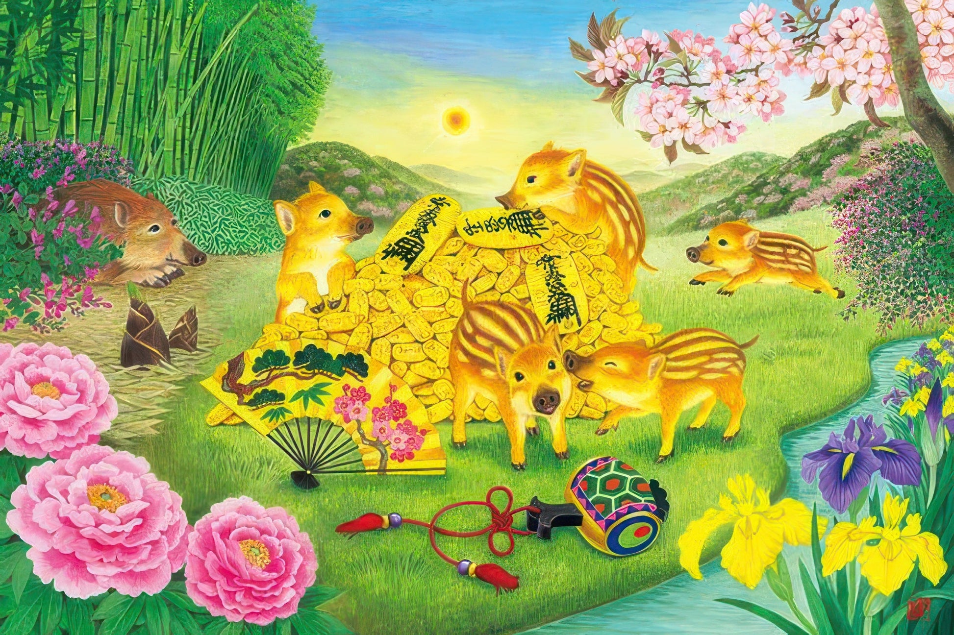 appleone-1000-828-illustration-boar-piglets-bring-good-fortune-1000-pieces-jigsaw-puzzle