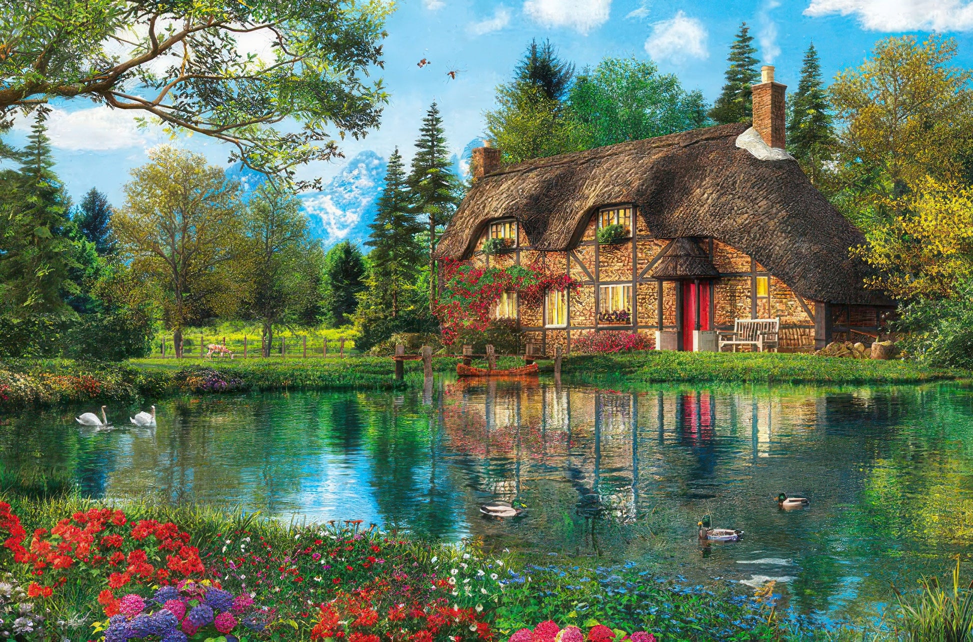 appleone-1000-840-illustration-floral-lake-villa-1000-pieces-jigsaw-puzzle