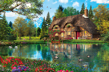Appleone • Dominic Davison • Floral Lake Villa　1000 PCS　Jigsaw Puzzle