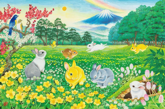 Appleone 1000-879　Illustration • Auspicious Seven Rabbits　1000 Pieces Jigsaw Puzzle