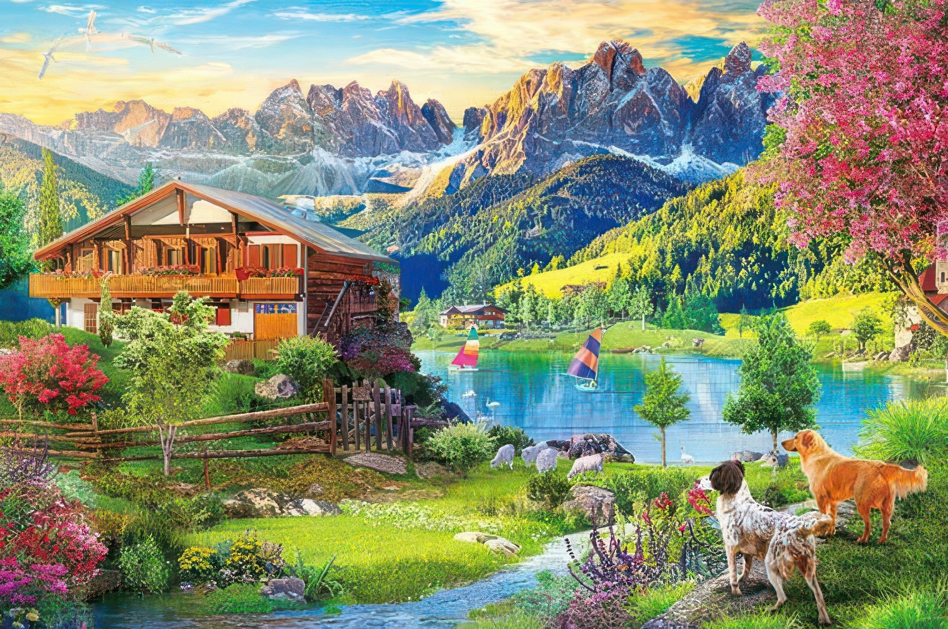 appleone-1000-889-illustration-resting-lake-resort-1000-pieces-jigsaw-puzzle