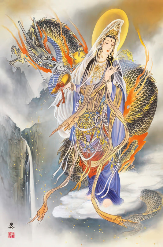 Appleone 1000-898　Religious • Kannon Bodhisattva on Cloud Dragon　1000 Pieces Jigsaw Puzzle