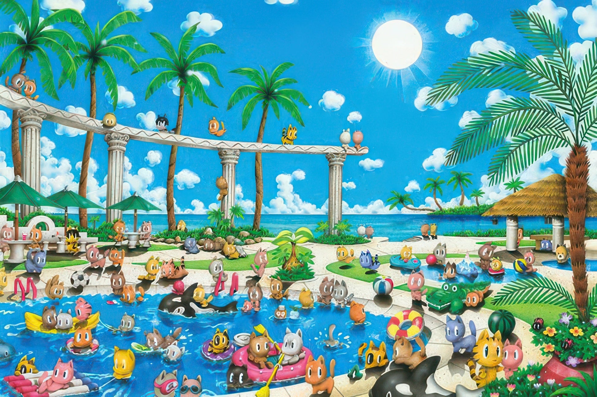 appleone-1000-918-illustration-sun-sun-cats-1000-pieces-jigsaw-puzzle