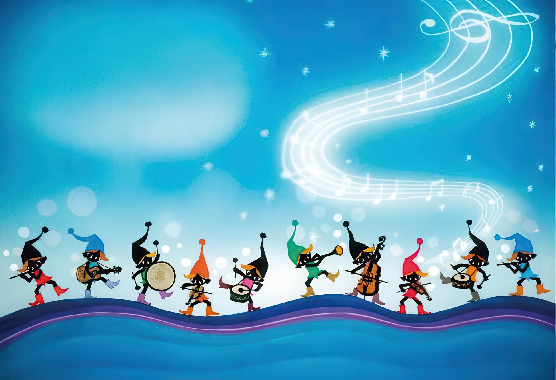 appleone-300-239-illustration-elves-marching-band-300-pieces-jigsaw-puzzle