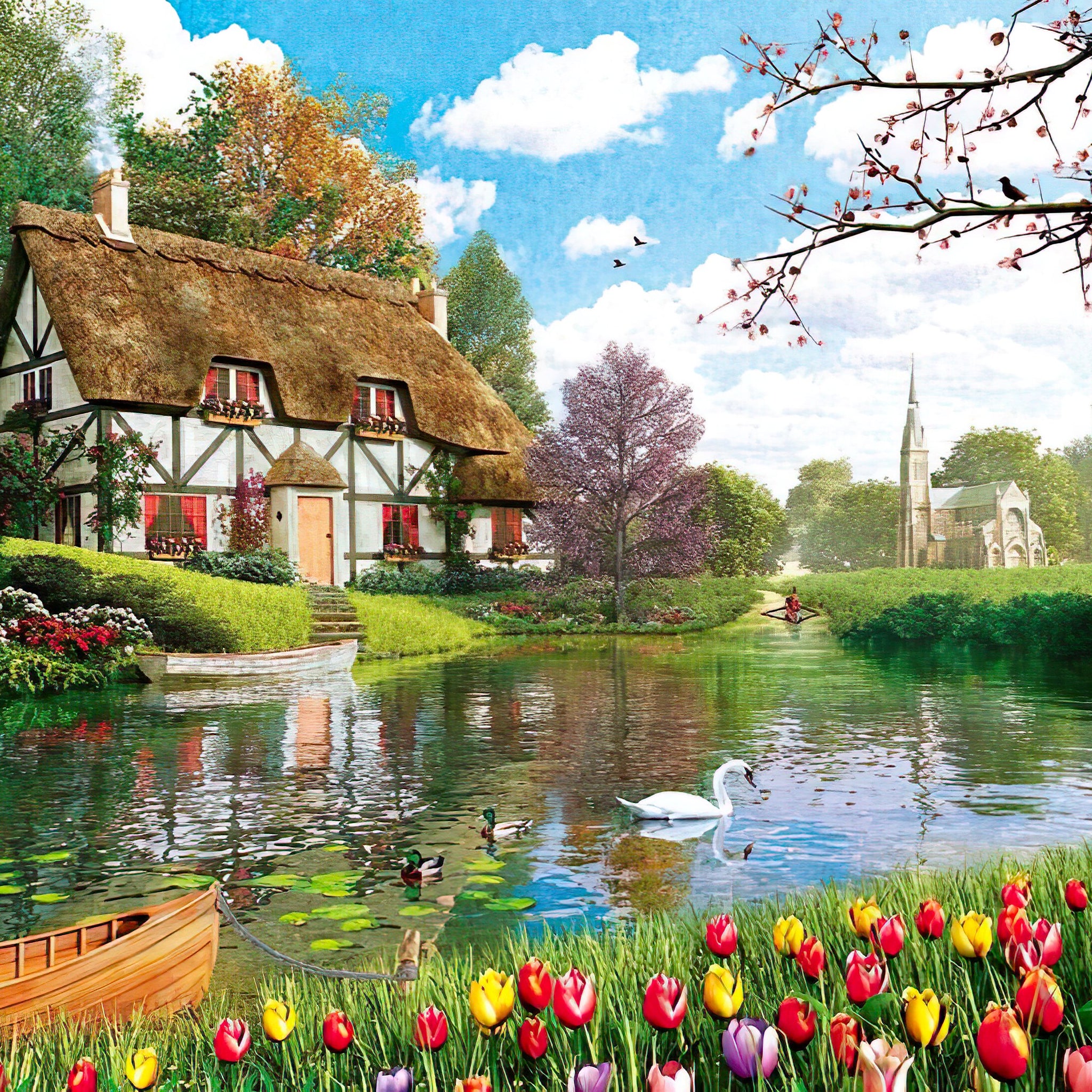 Appleone • Dominic Davison • Lakeside Cottage　300 PCS　Jigsaw Puzzle