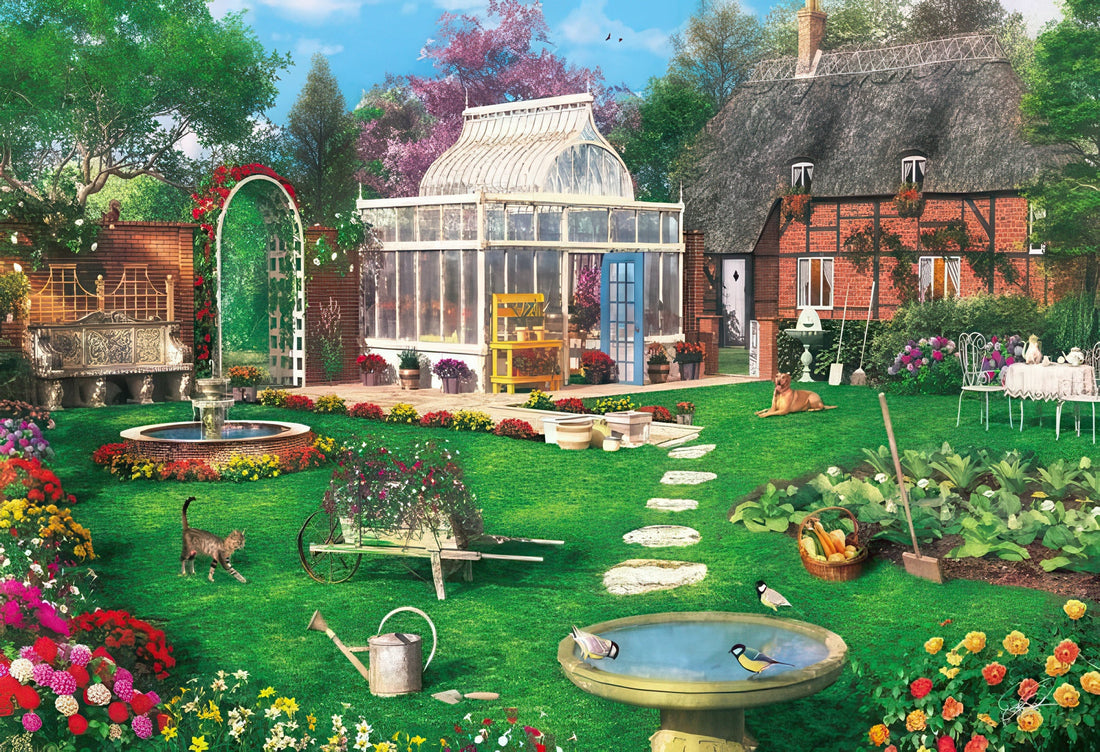 appleone-300-303-illustration-the-cottage-garden-300-pieces-jigsaw-puzzle