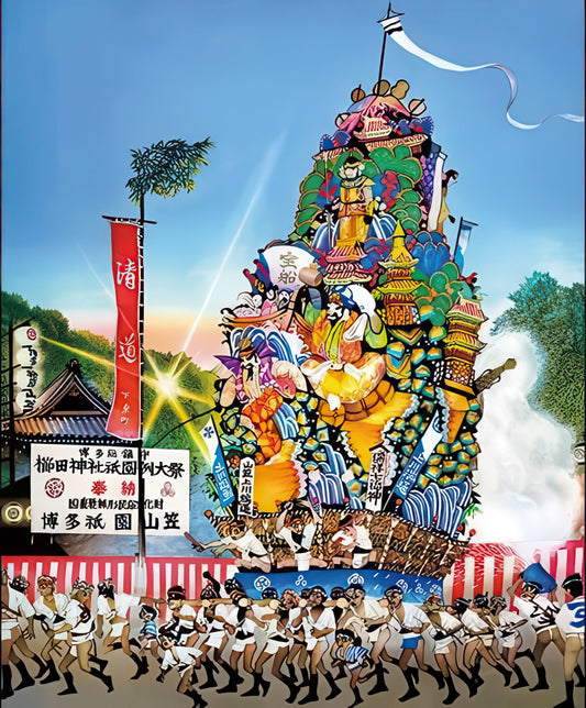 Appleone 300-340　Illustration • Hakata Gion Yamakasa, Fukuoka　300 Pieces Jigsaw Puzzle