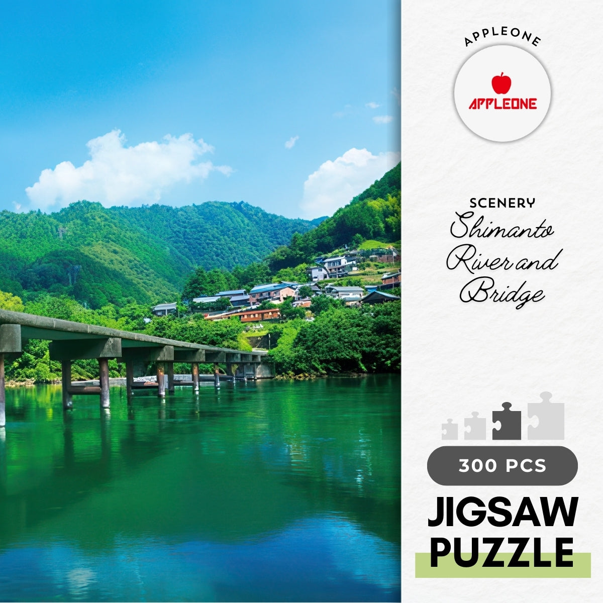 appleone-300-354-scenery-shimanto-river-and-bridge-300-pieces-jigsaw-puzzle