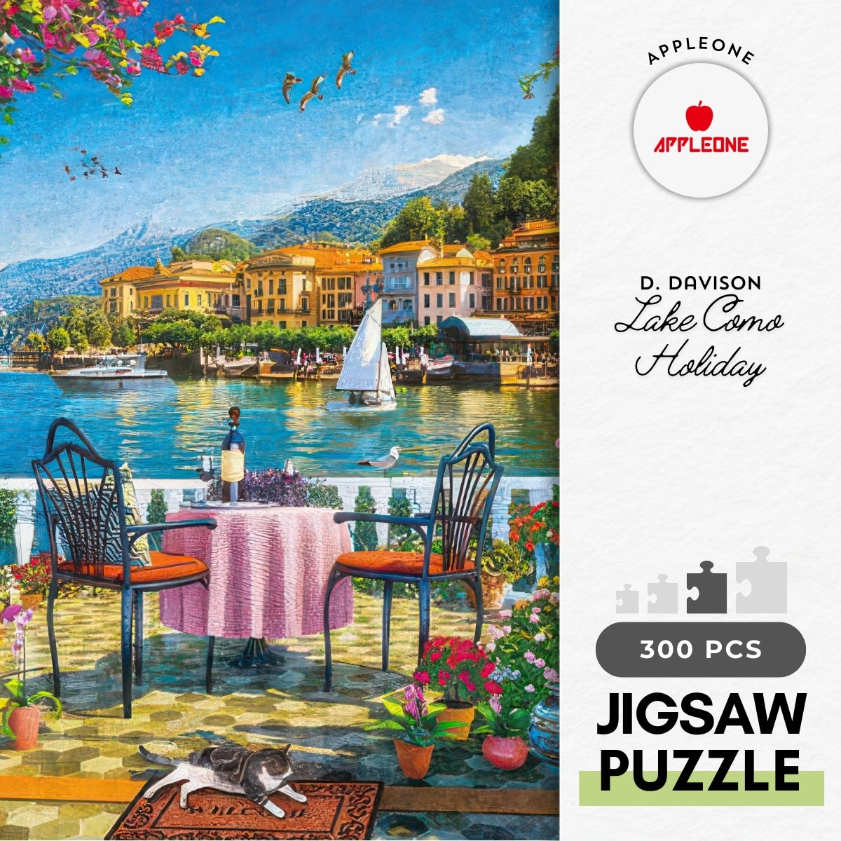 appleone-300-357-illustration-lake-como-holiday-300-pieces-jigsaw-puzzle