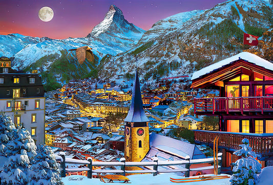 Appleone • David MacLean • Moonlit Night at Zermatt　300 PCS　Jigsaw Puzzle