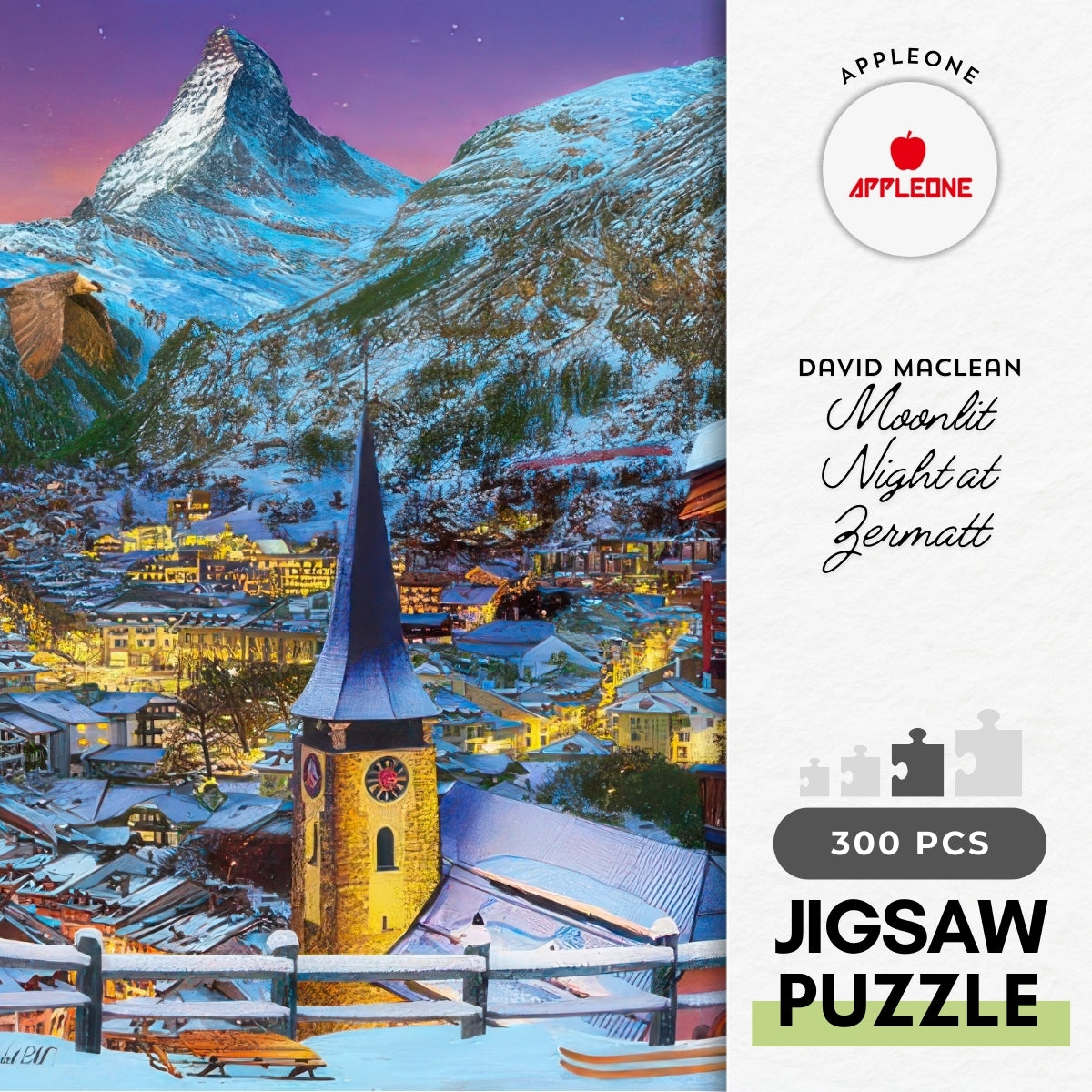 appleone-300-362-illustration-moonlit-night-at-zermatt-300-pieces-jigsaw-puzzle