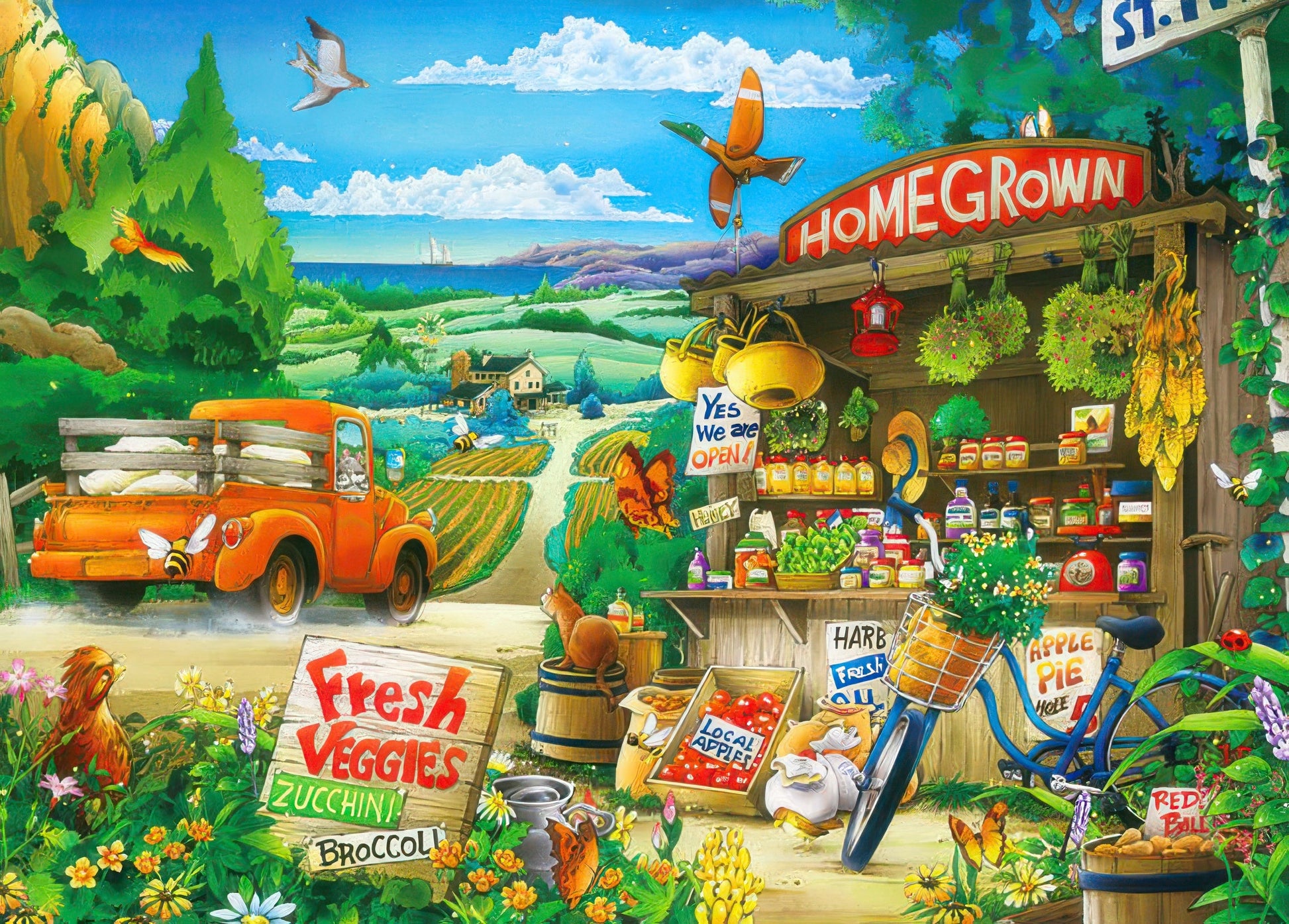 appleone-500-266-illustration-country-road-500-pieces-jigsaw-puzzle