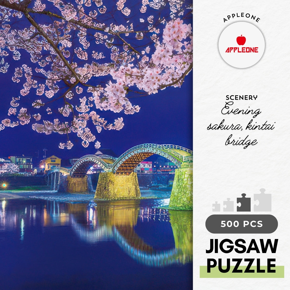 appleone-500-268-scenery-evening-sakura-kintai-bridge-500-pieces-jigsaw-puzzle