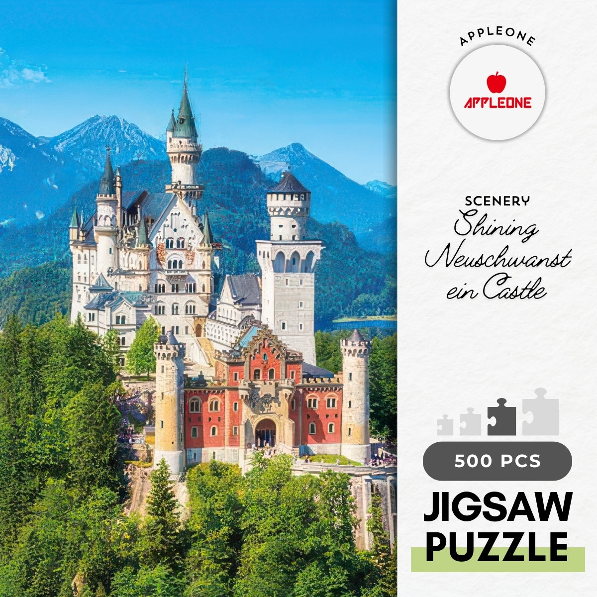 appleone-500-271-scenery-shining-neuschwanstein-castle-500-pieces-jigsaw-puzzle