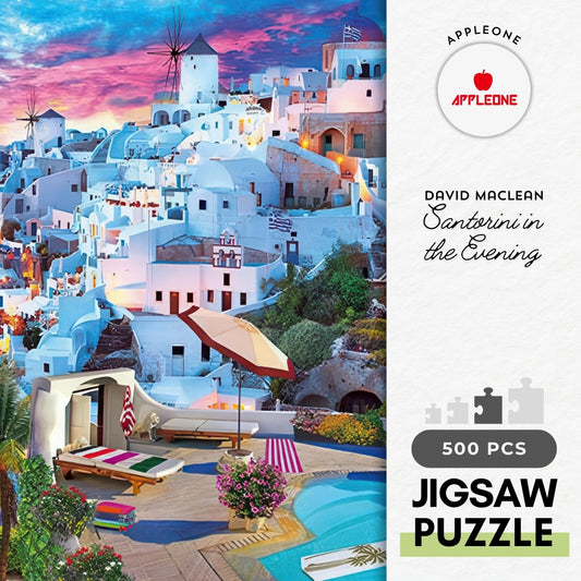 Appleone 500-288　Illustration • Santorini in the Evening　500 Pieces Jigsaw Puzzle