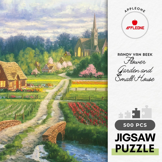 Appleone 500-298　Illustration • Flower Garden and Small House　500 Pieces Jigsaw Puzzle