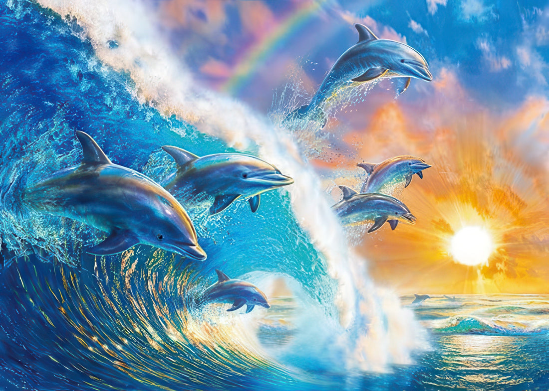 appleone-500-304-dolphin-wave-500-pieces-jigsaw-puzzle