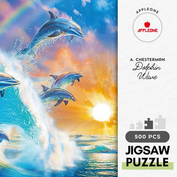 appleone-500-304-animal-dolphin-wave-500-pieces-jigsaw-puzzle