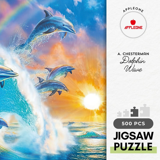 Appleone 500-304　Animal • Dolphin Wave　500 Pieces Jigsaw Puzzle