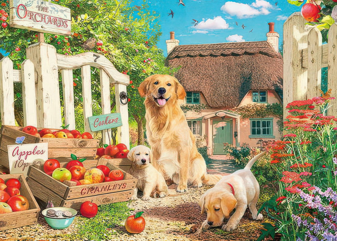 appleone-500-325-puppy-and-the-apple-garden-500-pieces-jigsaw-puzzle