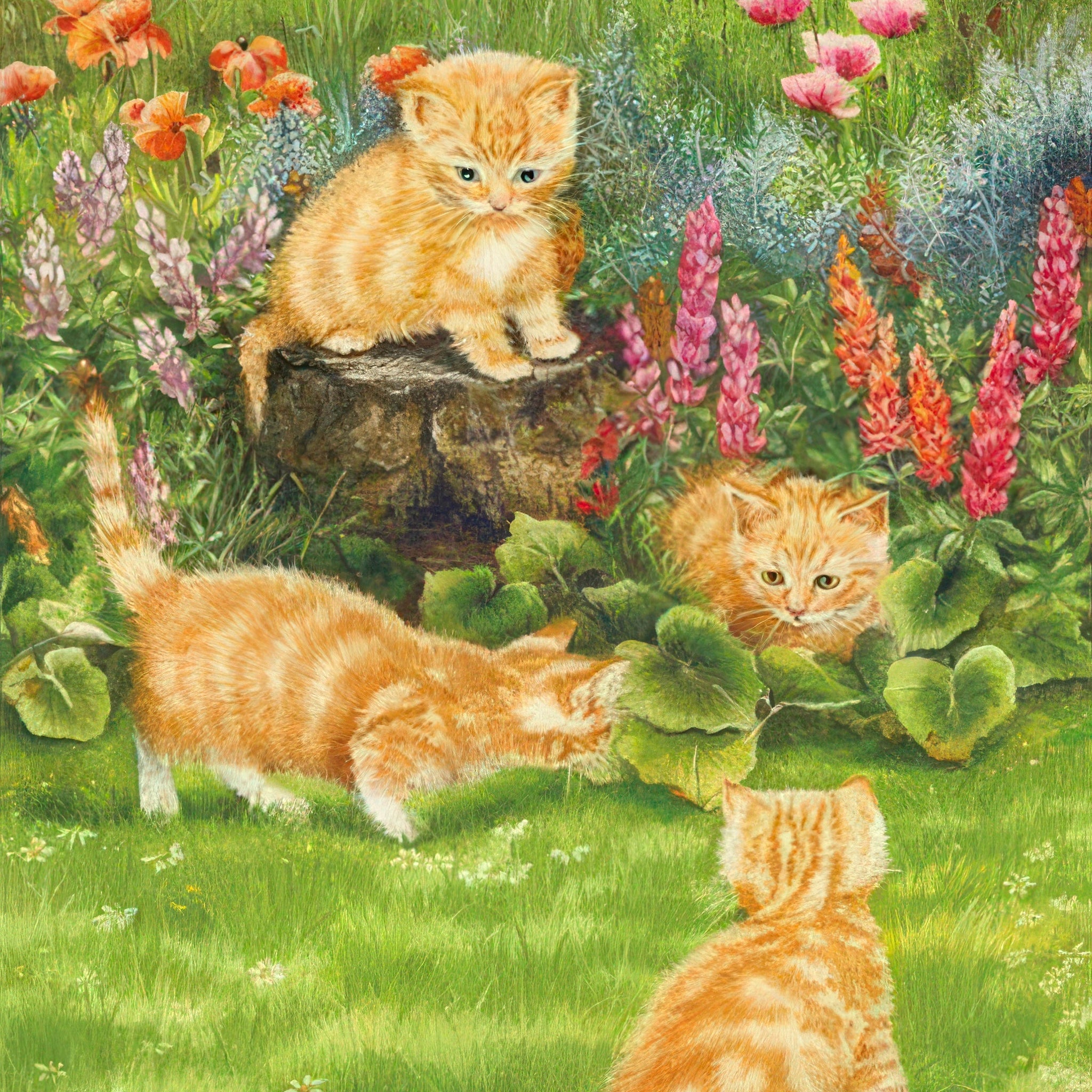 appleone-500-333-kitten-and-the-sunny-garden-500-pieces-jigsaw-puzzle