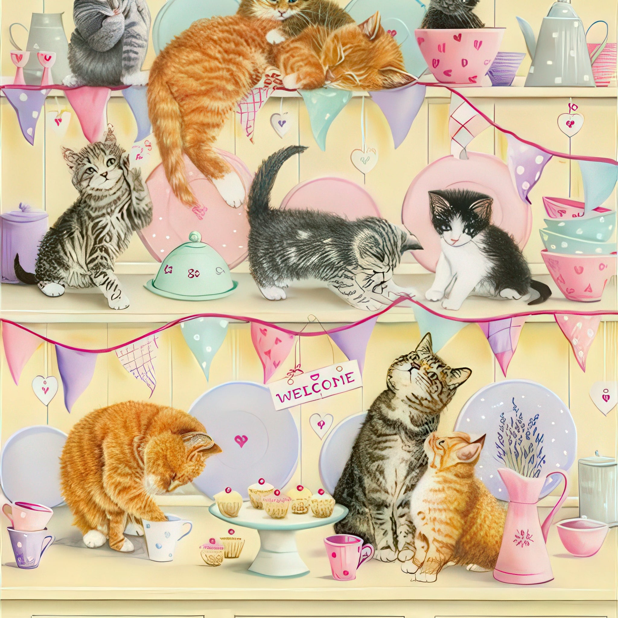 appleone-500-334-kitten's-whimsical-tea-time-500-pieces-jigsaw-puzzle