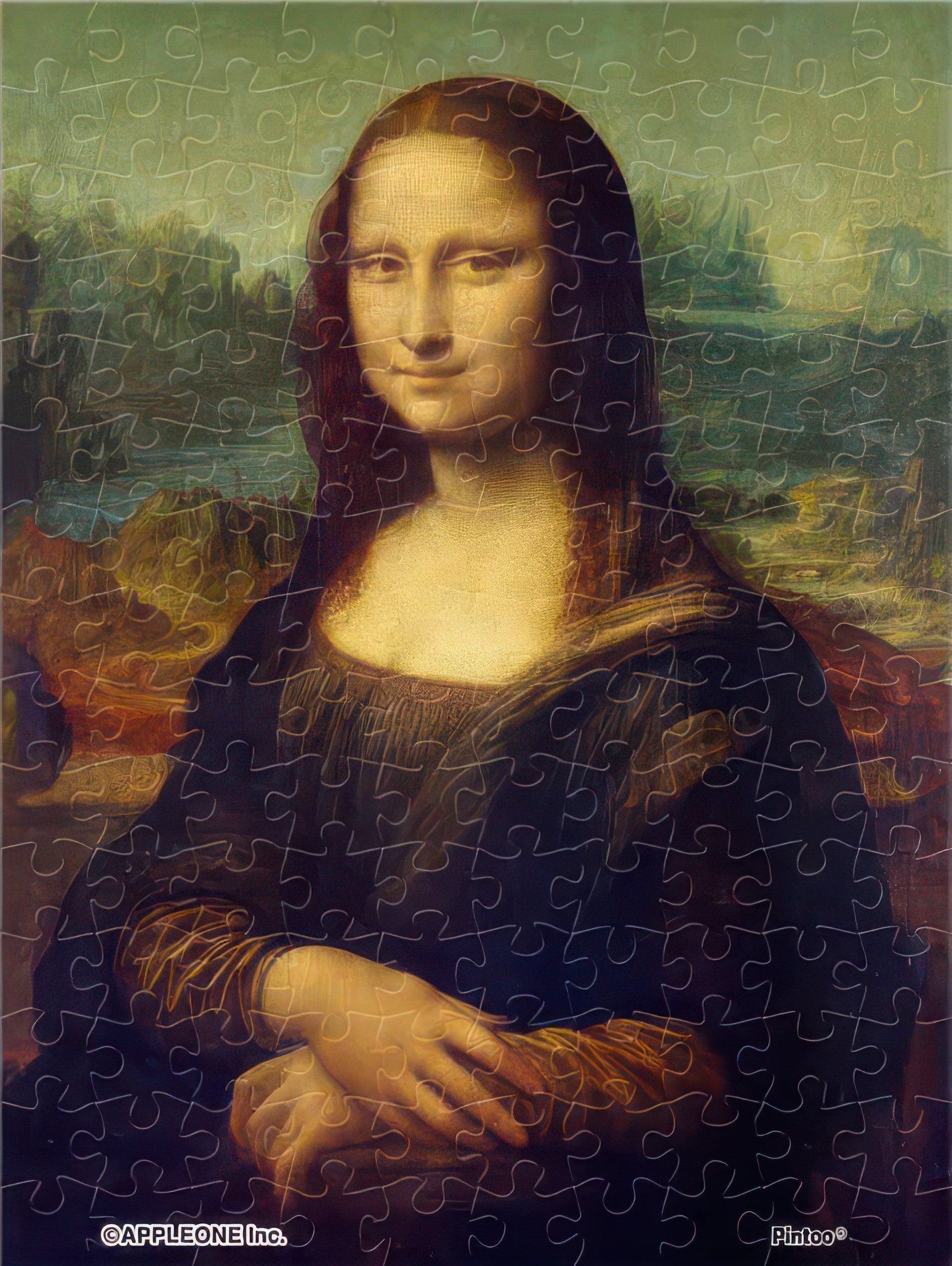 appleone-5150-001-fine-art-mona-lisa-150-pieces-plastic-puzzle-frame-set