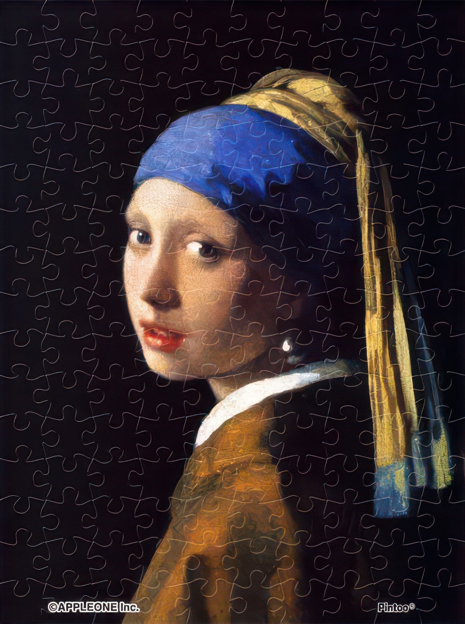 appleone-5150-005-girl-with-a-pearl-earring-150-pieces-puzzle-+-frame-set