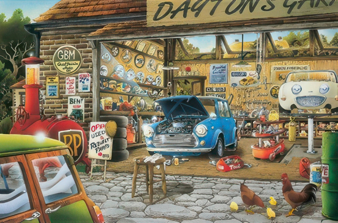 appleone-n1000-004-illustration-dayton-s-garage-1000-pieces-jigsaw-puzzle