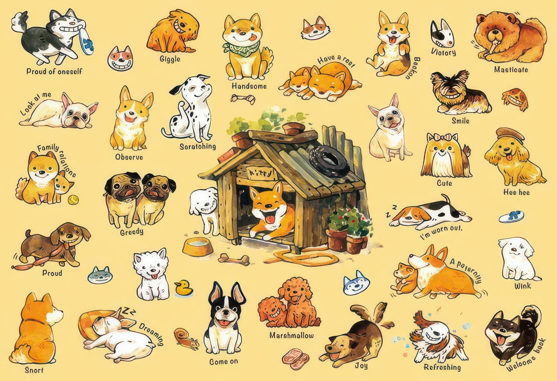 appleone-r300-003-illustration-lovely-dog-300-pieces-jigsaw-puzzle