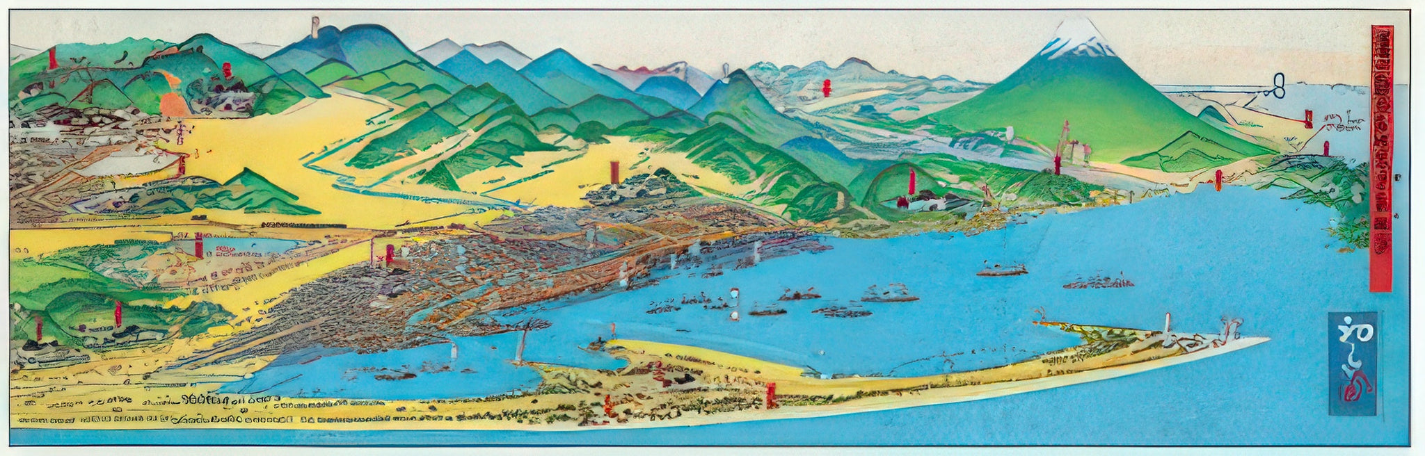 appleone-z003-bird's-eye-view-of-shizuoka-and-shimizu-famous-places-954-pieces-jigsaw-puzzle