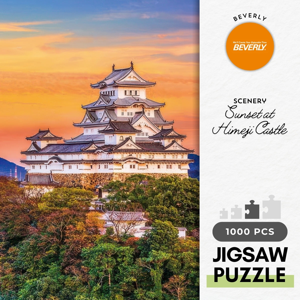 beverly-1000-022-scenery-sunset-at-himeji-castle-1000-pieces-jigsaw-puzzle