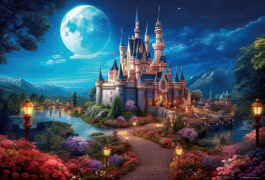 Beverly 1000-037　Illustration • Castle Sleeping in the Moonlight　1000 Pieces Jigsaw Puzzle