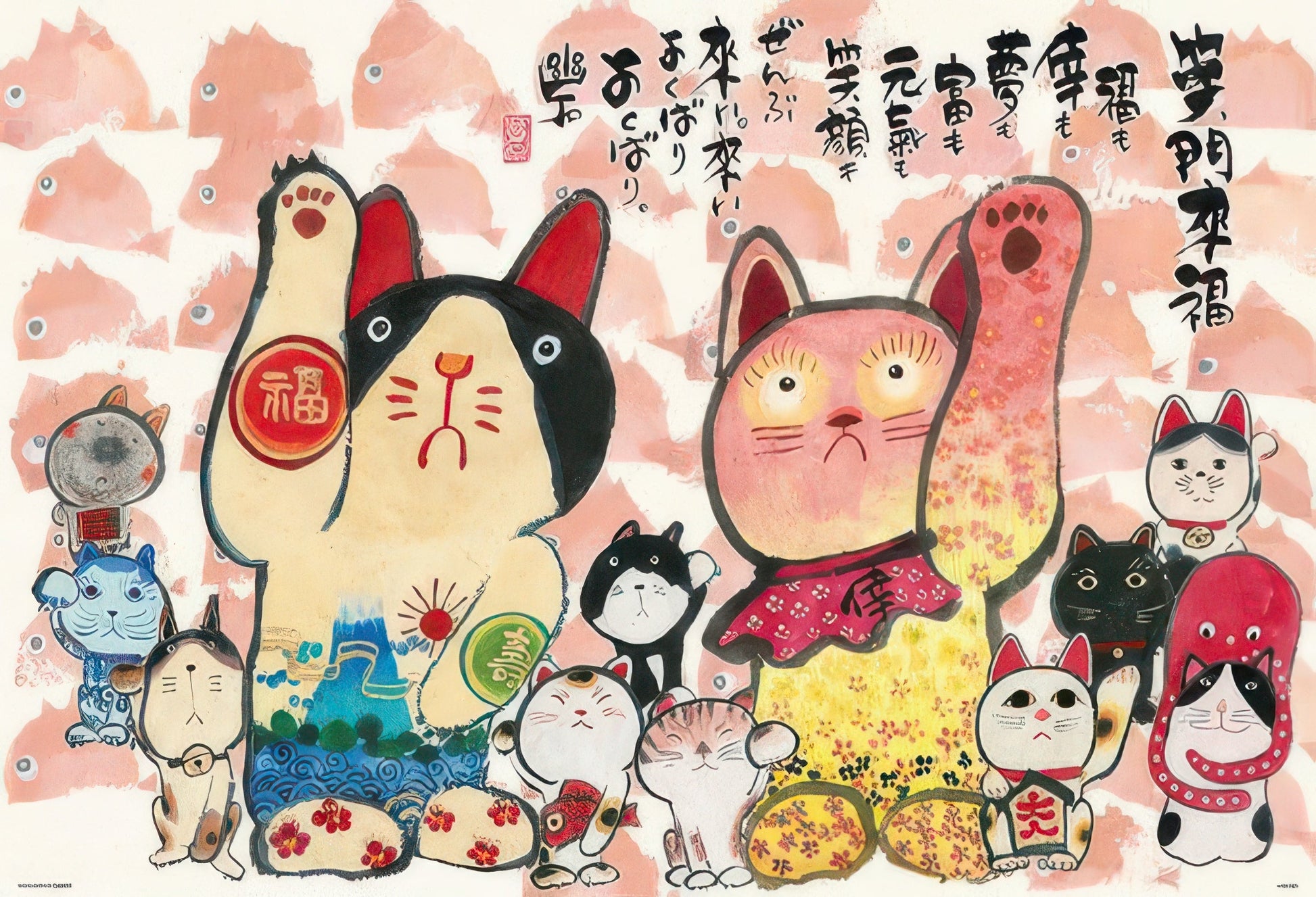 beverly-1000-039-illustration-all-maneki-neko-1000-pieces-jigsaw-puzzle